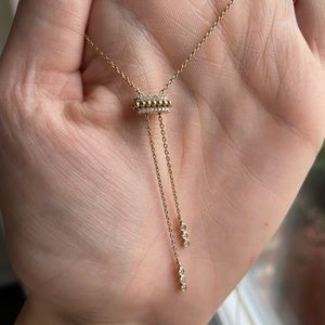 Dana Rebecca Designs 14k Yellow Gold & Diamond Adjustable Lariat Necklace 16/18”